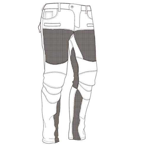 Armor - Men’s Motorcycle Riding Jeans with Knee & Hip Protectors, Stretch Denim