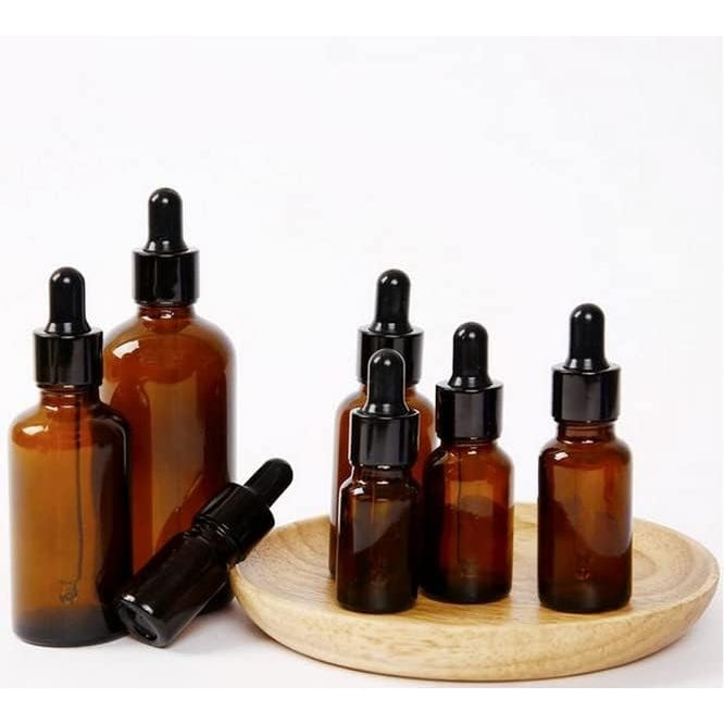 ericotry 2 Pcs 100ml Glass Dropper Bottles Empty Amber Glass Bottle Vial Container with Glass Dropper for Essential Oil Formulas Cosmetics Perfumes & Other Liquids - Medaid International