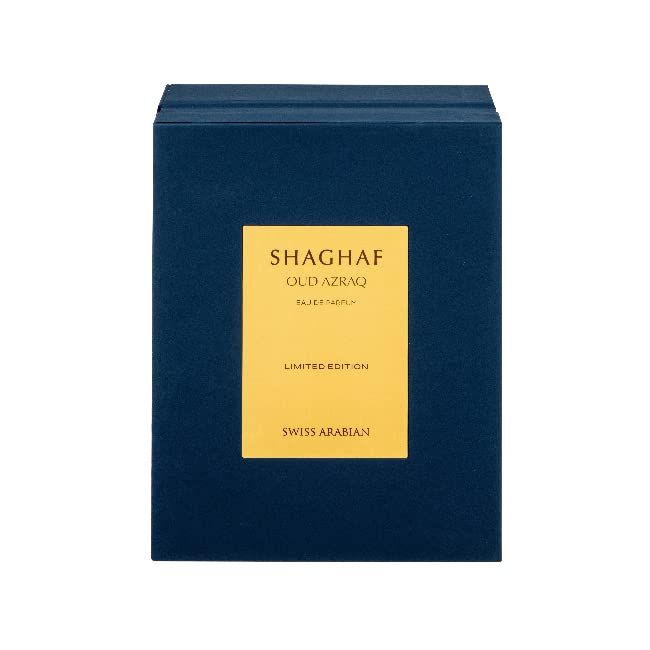 Swiss Arabian Shaghaf Oud Azraq, Limited Edition - Luxury Products From Dubai - Long Lasting and Addictive EDP Spray Fragrance - Seductive, Signature Aroma - Luxurious Scent of Arabia - 2.5 oz - Medaid International