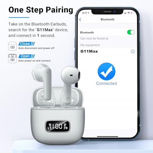 Godyse - Bluetooth 5.3 Wireless Earbuds with 4 Mic HD Calling & 42H Playtime