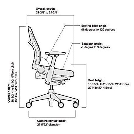 Steelcase Leap Office Chair, Black Frame and Buzz2 Navy Fabric - Medaid International