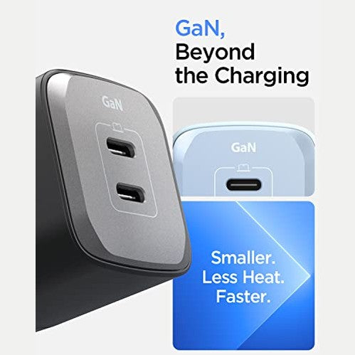 Spigen - 65W Dual USB-C Wall Charger with PD 3.0, Compact Design, Sierra Blue