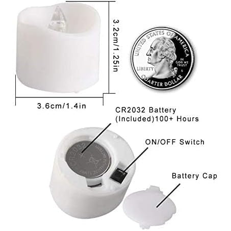 LZ 24 Pack Flameless Floating Tea Lights, Warm White Battery Flickering LED Tea Lights Candles - Wedding, Party, Centerpiece, Pool & SPA - Medaid International