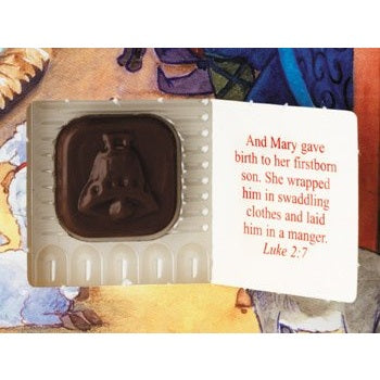 Advent Calendar 2025 Religious with Gourmet Milk Chocolate - 24 Windows Filled with Delicious Chocolate, Nativity Story Included, Perfect Advent Calendar for Adults - Vermont Christmas Company - Medaid International