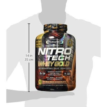 Muscletech Whey Protein Powder (Double Rich Chocolate, 5LB) - Nitro-Tech Whey Protein Isolate Smoothie Mix for Lean Muscle & Recovery - 24g of Whey Gold Protein for Women & Men - Packaging May Vary - Medaid International