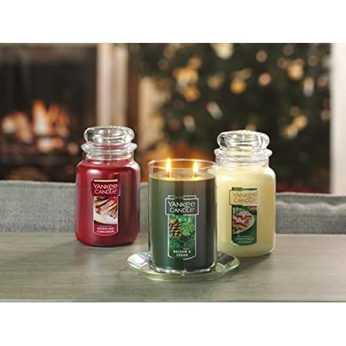 Yankee Candle Balsam & Cedar Scented, Classic Large 22oz Dual-Wick Tumbler Candle, Over 75 Hours Burn Time, Ideal for Holiday Season & Gifting - Medaid International