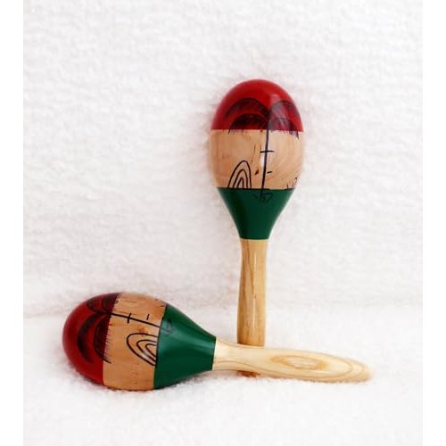 UMIKU Maracas 2PCS 10 Inch Wooden Rumba Shakers Latin Hand Percussion Instrument for Bright Vibrant Sound and Salsa Rhythm - Medaid International