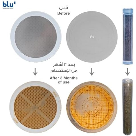 Blu Ionic Shower Head and Shower Filter - Handheld - Removes Chlorine & Harmful Pollutants - Prevent Hair Loss & Moisturize Your Skin, Chrome - Medaid International