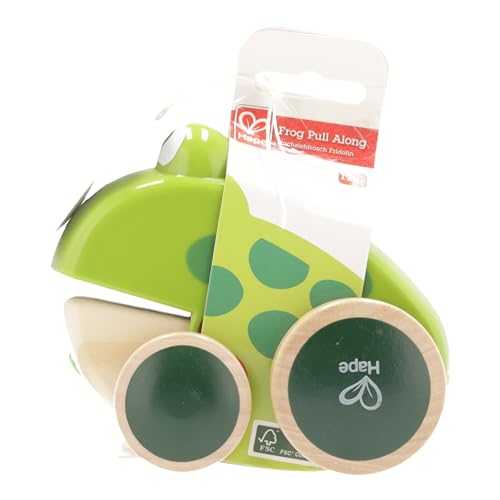 Hape Frog Pull-Along | Wooden Frog Fly Eating Pull Toddler Toy, Bright Colors - Medaid International
