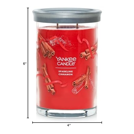 Yankee Candle Large Tumbler Scented Candle with up to 80 Hour Burn Time, Premium Plant Wax Blend for Consistent Burn, 20 oz Tumbler Candle with Room Filling Fragrance, Sparkling Cinnamon - Medaid International