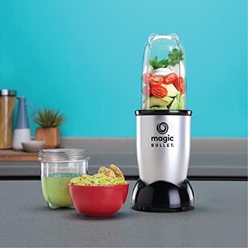 Magic Bullet 400 Watts, 9 Piece Set, Multi-Function High Speed Blender, Mixer System with Nutrient Extractor, Smoothie Maker, Silver, 1 years Warranty - Medaid