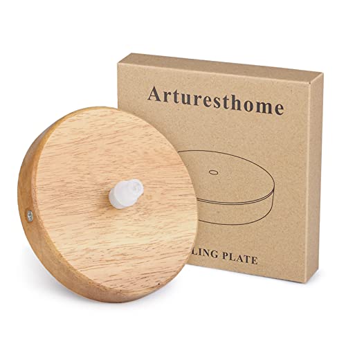 Arturesthome - Industrial Ceiling Light Fitting, Wood Canopy, Easy Install