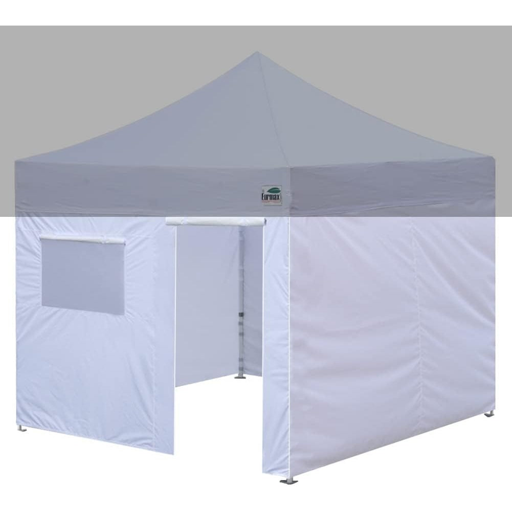 Eurmax USA Full Zippered Walls for 10 x 20 Easy Pop Up Canopy Tent,Enclosure Sidewall Kit with Roller Up Mesh Window and Door 4 Walls ONLY,NOT Including Frame and Top(White) - Medaid International