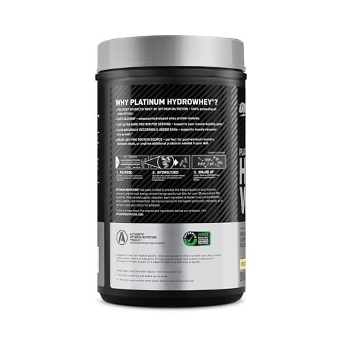 Optimum Nutrition Platinum Hydrowhey Protein Powder, 100% Hydrolyzed Whey Protein Isolate Powder, Flavor: Turbo Chocolate, 20 Servings, 1.8 Pounds (Packaging May Vary) - Medaid International