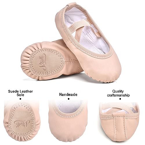 Stelle Ballet Shoes for Girls Toddler Ballet Slippers Soft Leather Boys Dance Shoes for Toddler/Little Kid/Big Kid|B07KBV688F
