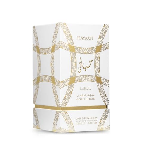 Lattafa Hayaati Gold Elixir Eau De Parfum Spray for Unisex, 3.4 Ounce - Medaid International