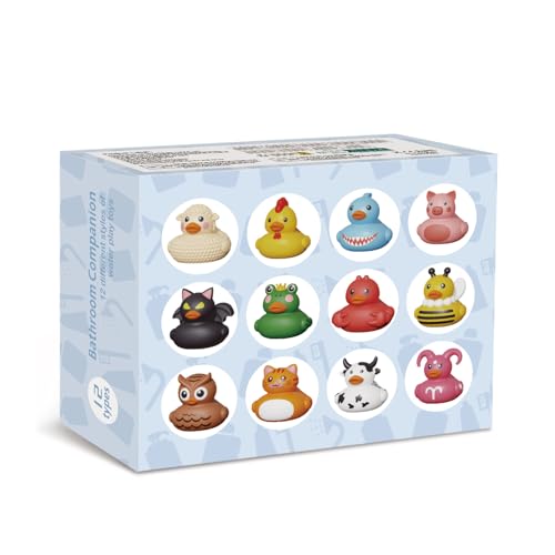 12PCS Rubber Ducks,Toddler Bath Toys,No Hole Bathtub Toys,Baby Pool Toys for 18 Months and Older - Medaid International
