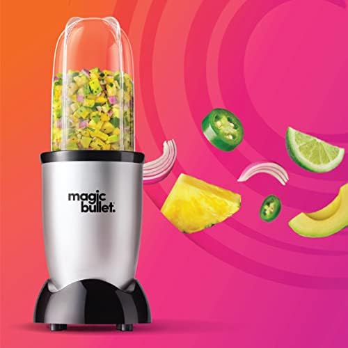 Magic Bullet Magic Bullet, 4 Piece Accessories, Multi-Function High-Speed Blender, Silver, MB4-0612 - Medaid