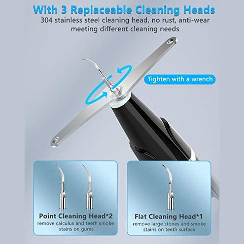 Lymi - Plaque Remover Kit with LED, 3 Modes, 2 Replaceable Heads, Safe for All
