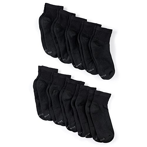 Hanes womens 10-pair Value Pack Ankle fashion liner socks, Black, 12-Aug US - Medaid International