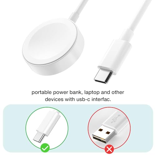 Apple - Fast Wireless Magnetic Charger for Apple Watch, USB C, 1m Cable