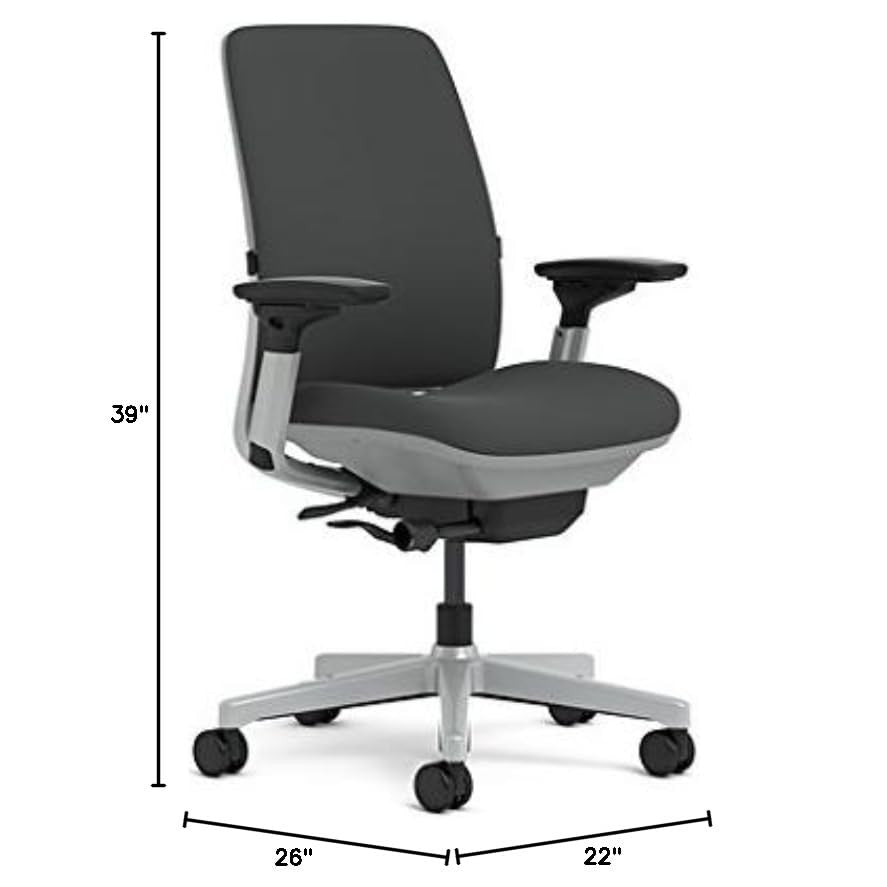 Steelcase Amia(R) Ergonomic Work Chair by Steelcase, Fabric = Cogent Graphite; Frame/Base = Platinum/Platinum - Medaid International