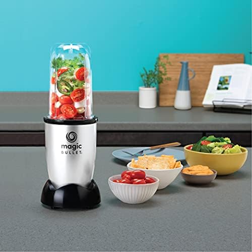 Magic Bullet 400 Watts, 9 Piece Set, Multi-Function High Speed Blender, Mixer System with Nutrient Extractor, Smoothie Maker, Silver, 1 years Warranty - Medaid