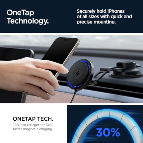 Spigen - MagSafe Car Mount Charger with Heat Dissipation & Noise Prevention for iPhone 15