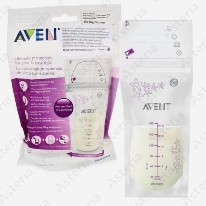 avent 603/25 breast milk storage bags 180ml