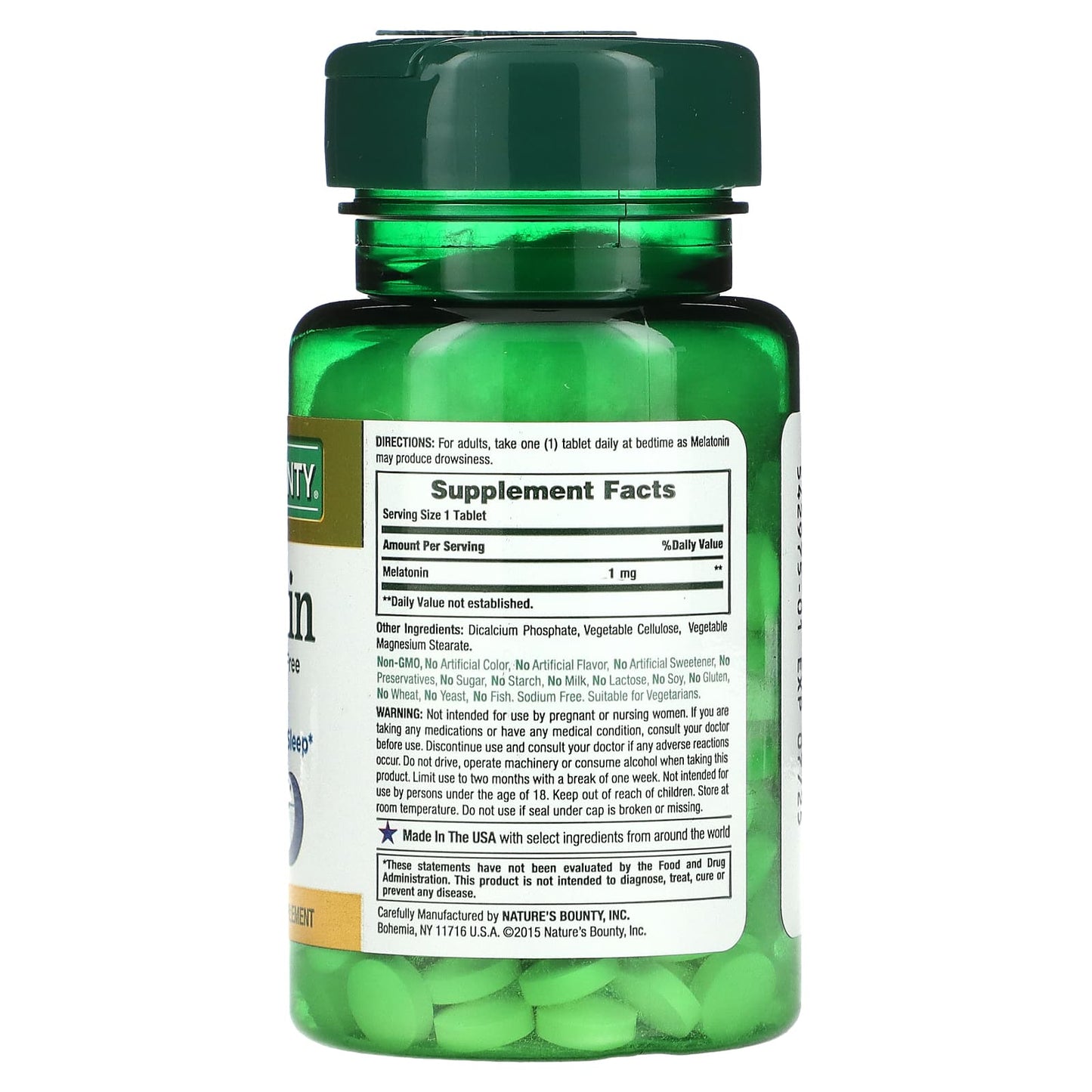 Nature's Bounty, Melatonin, 1 mg, 180 Tablets - Medaid