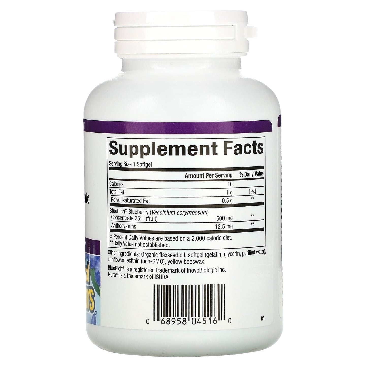 Natural Factors, BlueRich, Super Strength Blueberry Concentrate, 500 mg, 90 Softgels - Medaid International