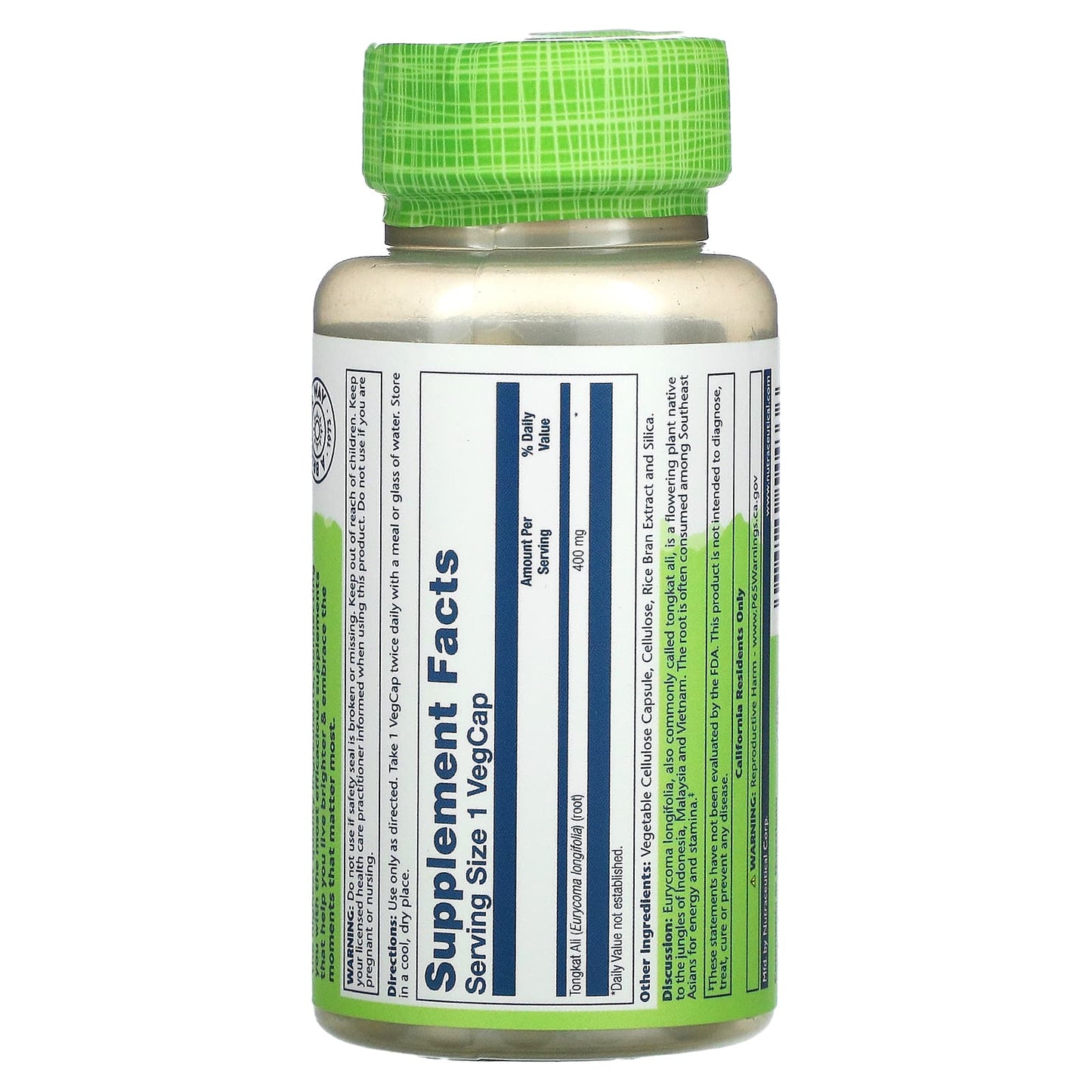 Solaray, Tongkat Ali, 400 mg, 60 VegCaps - Medaid International