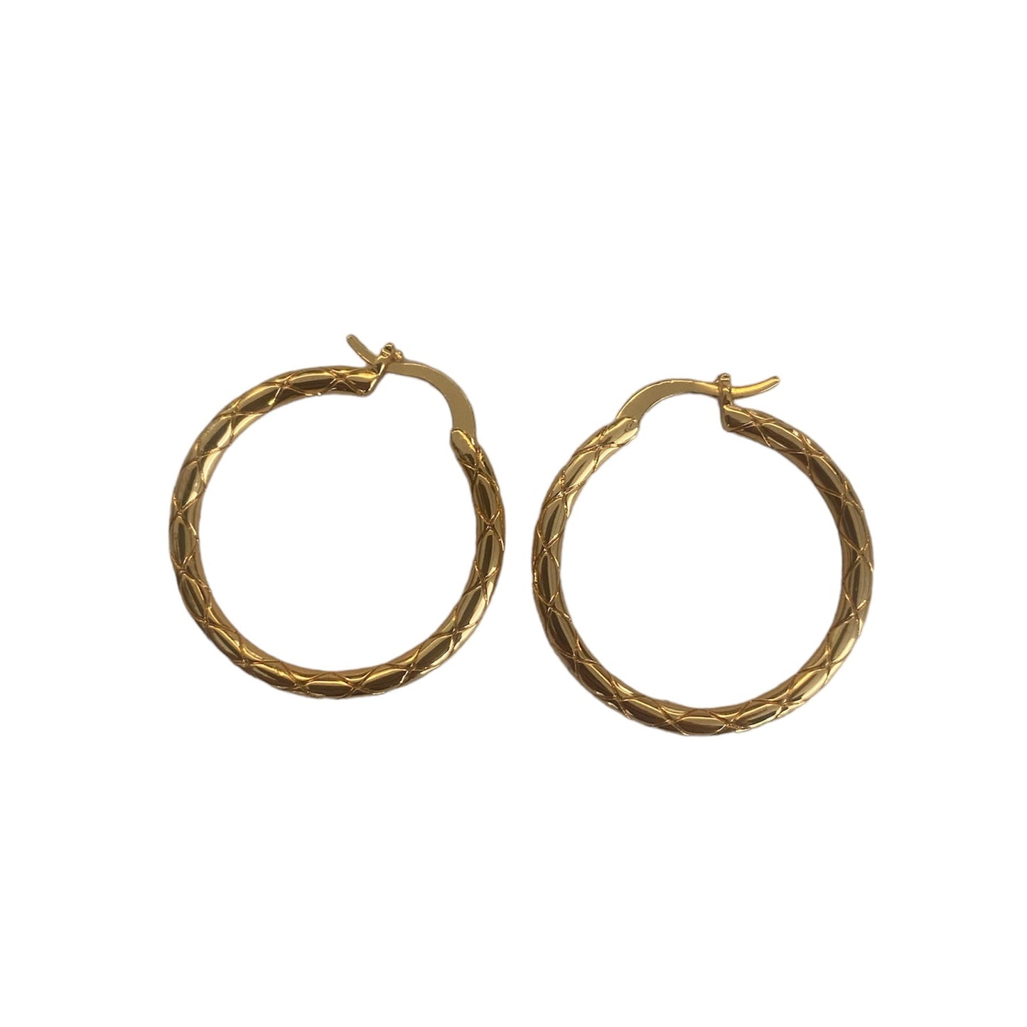 Golden round hoop earrings accessory #4043 - Medaid International