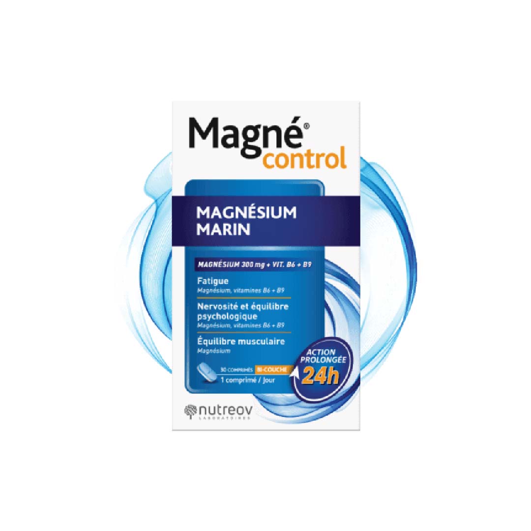 NUTREOV Magné Control - Marine Magnesium, Vitamins B6 & B9 30Tabs - Medaid International
