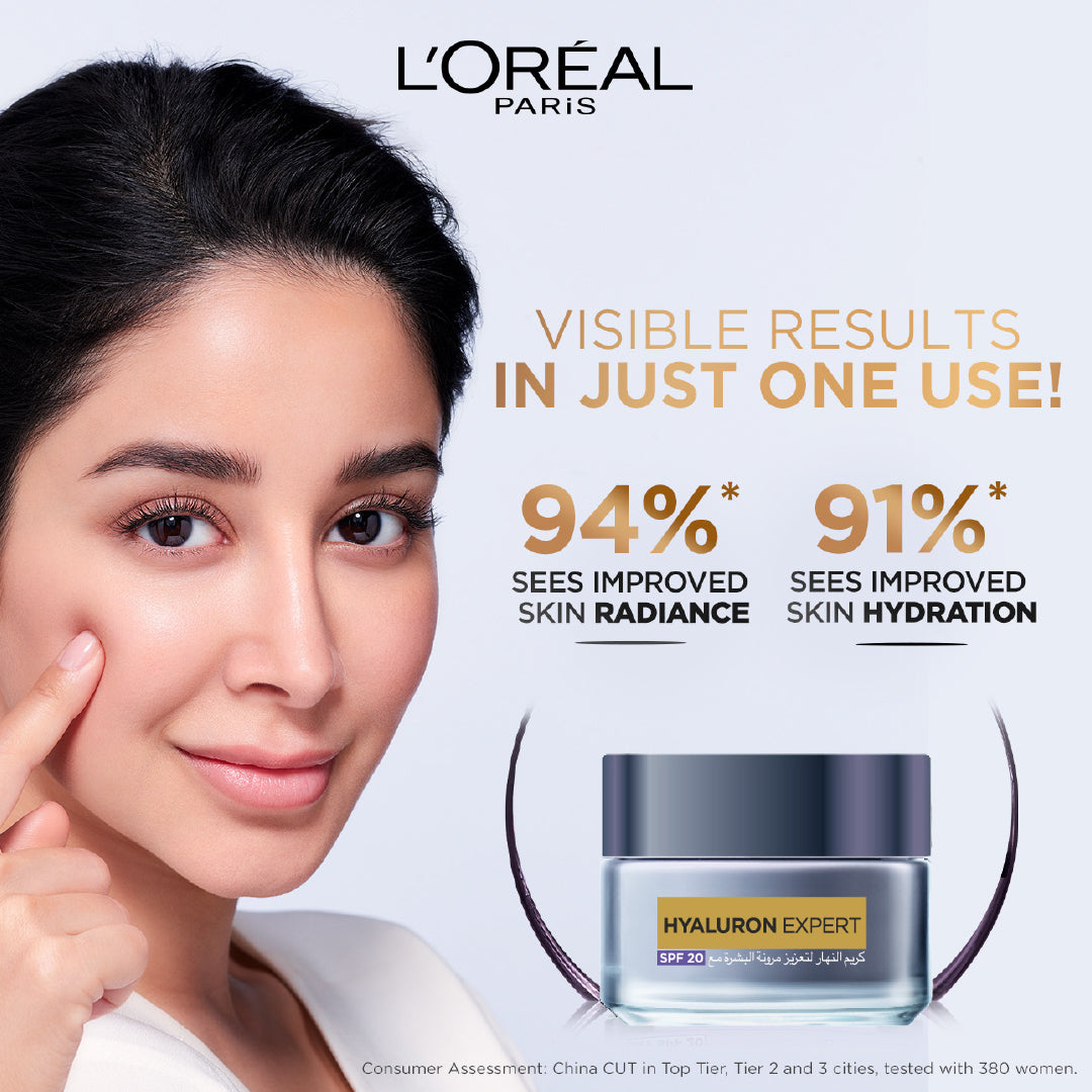 L'Oreal Paris Hyaluron Expert Moisturiser and Plumping Anti-Aging Day Cream with Hyaluronic Acid - Medaid