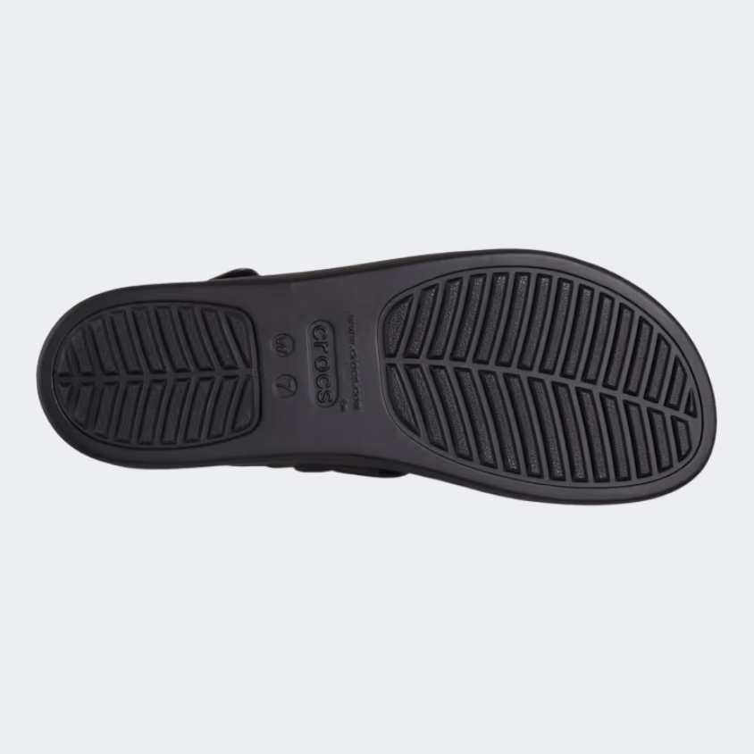 Crocs Brooklyn Woven Upper Low Wedge Women Lifestyle Sandal Black - Medaid International