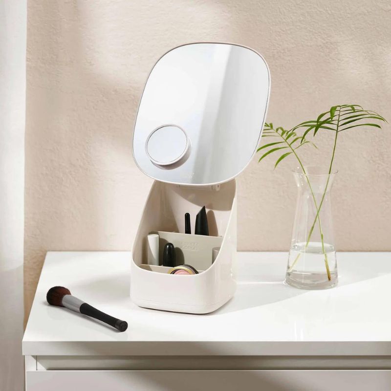 Joseph Joseph Viva Pedestal Mirror with Cosmetic Organiser - Medaid International