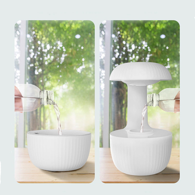500 ML, Anti-Gravity Water Drop Humidifier, USB Rechargeable, Air Humidifier For Bedroom, Office, Desktop - Medaid