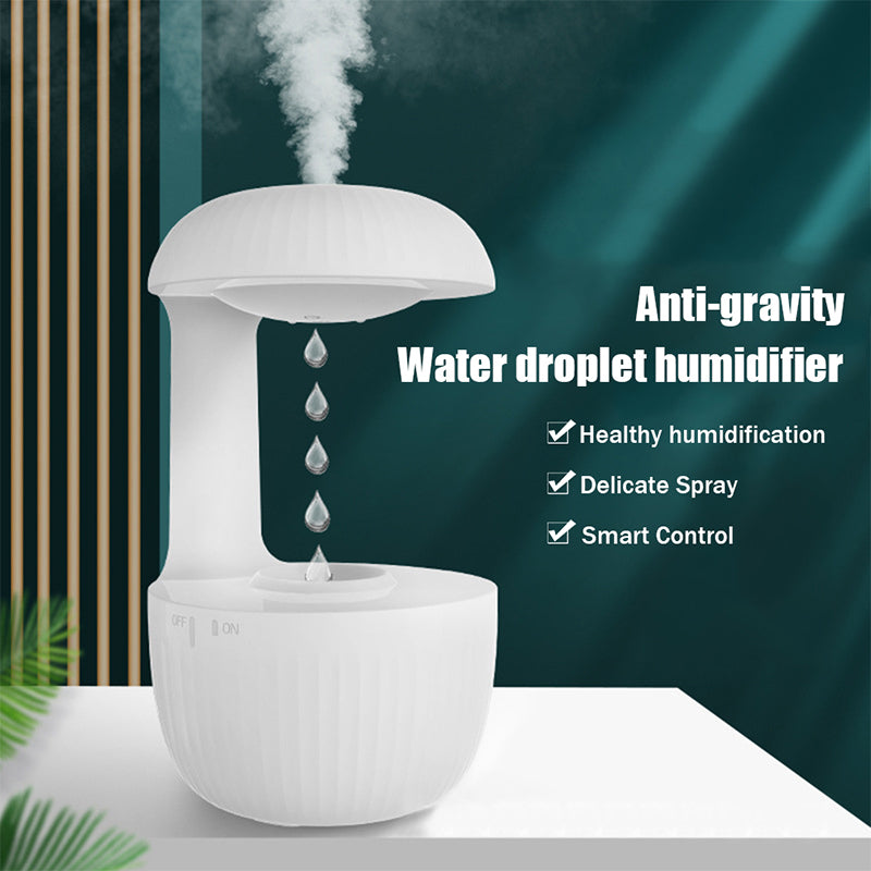 500 ML, Anti-Gravity Water Drop Humidifier, USB Rechargeable, Air Humidifier For Bedroom, Office, Desktop - Medaid