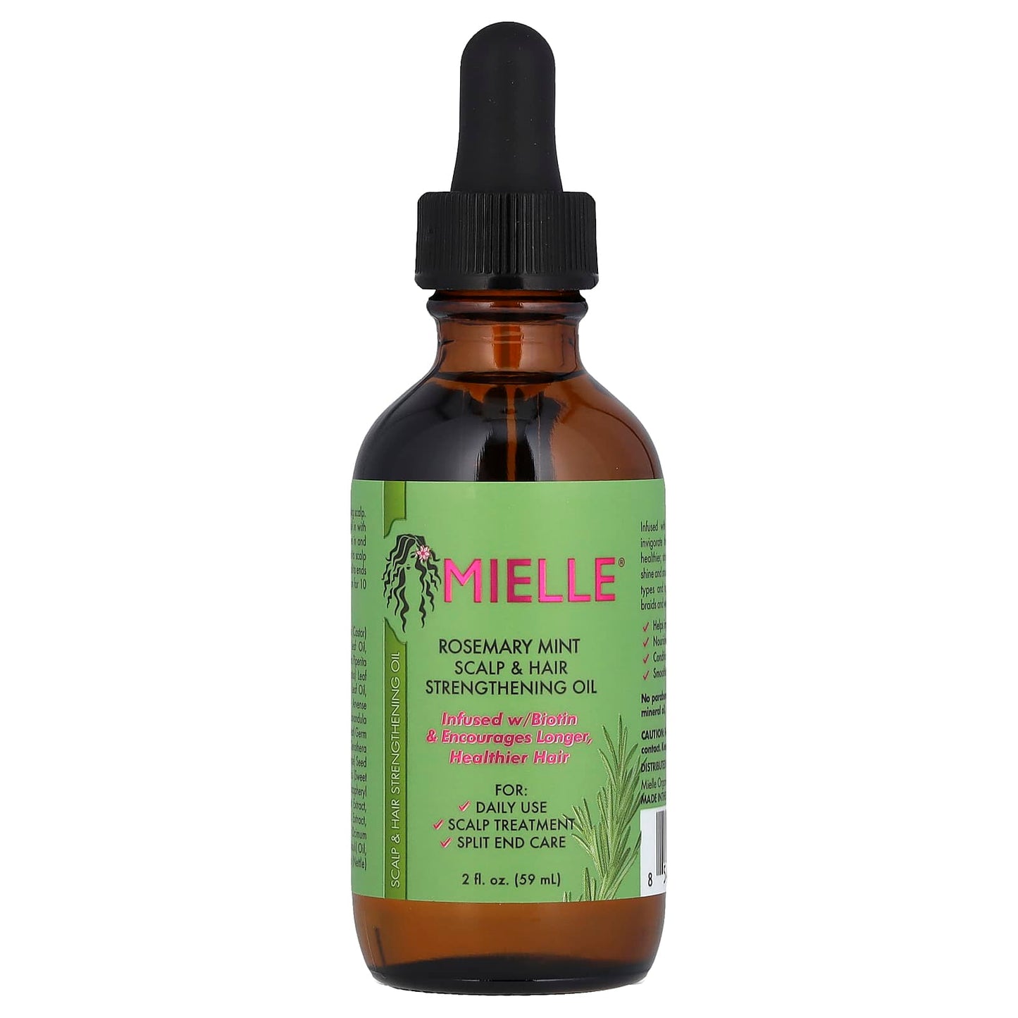 Mielle, Scalp & Hair Strengthening Oil, Rosemary Mint, 2 fl oz (59 ml) - Medaid International