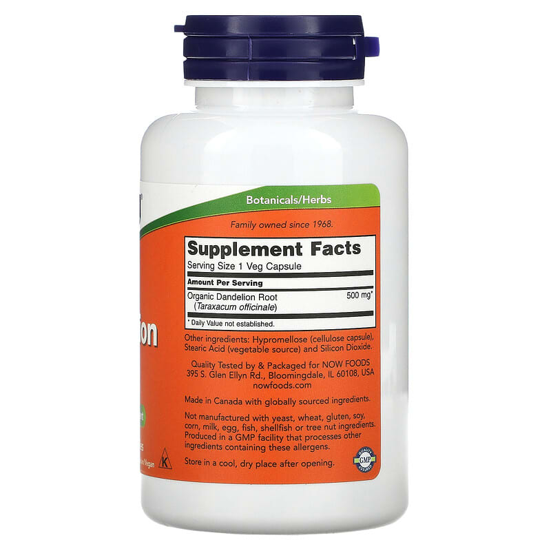 NOW foods Dandelion Root 500mg *100capsules - Medaid International