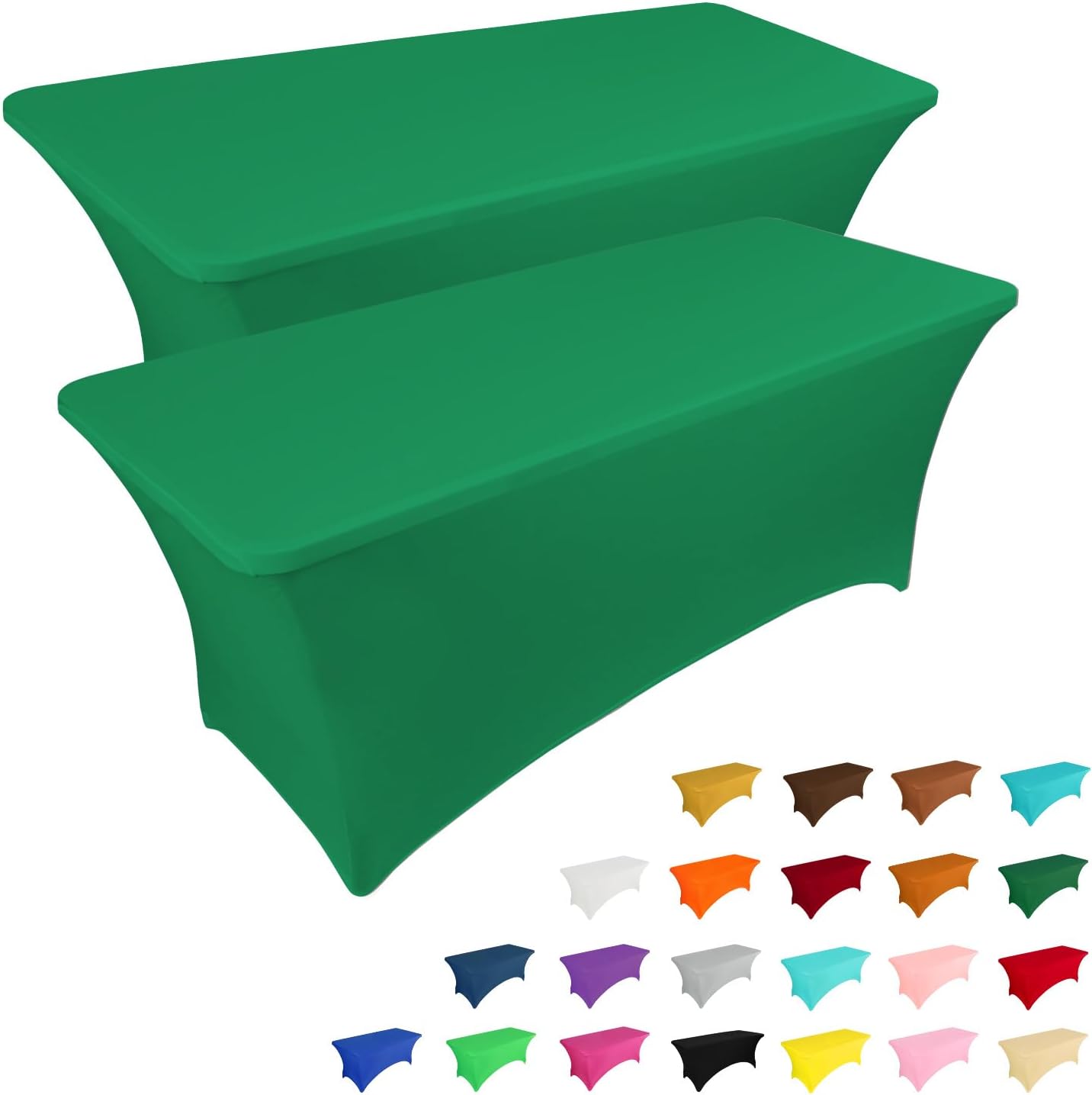 2 Pack 6FT Table Cloth for Rectangular Fitted Events Stretch Black Table Covers Washable Table Cover Spandex Tablecloth Table Protector for Party, Wedding, Cocktail, Banquet, Festival - Medaid International