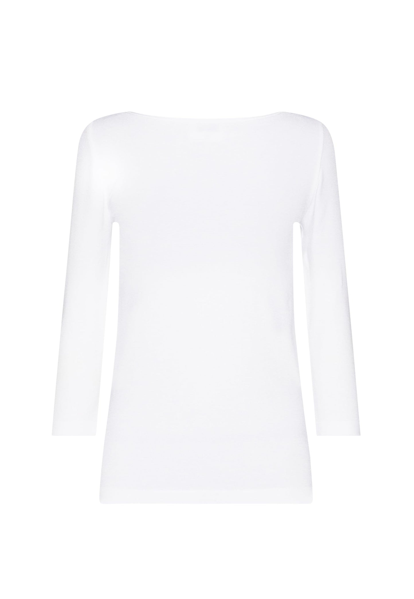 Wolford Cordoba Top Long Sleeves for Women Seamless Slim Fit Boatneck Shiny 3/4-Length Sleeves Soft Cotton Blend Interior White X-Small - Medaid International