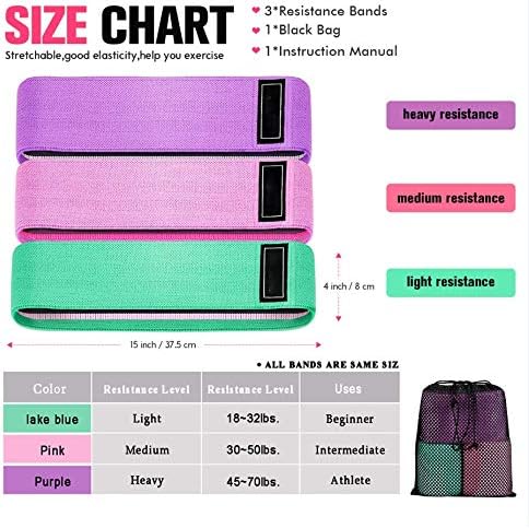 SKY-TOUCH Resistance Bands Fabric,Exercise Bands Non Slip Hip Elastic Bands For Hip, Legs, Butt, Glutes And Thighs Workout, Thick Wide Fitness Loop Circle Resistance Bands, Set Of 3 Pack, Multicolor - Medaid International