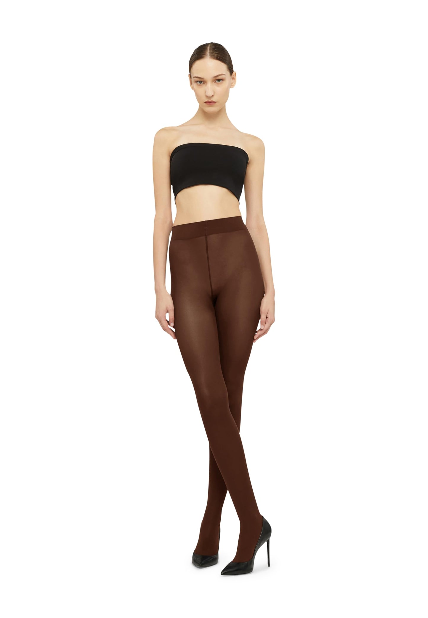 Wolford Velvet de Luxe 66 Denier Sheer Tights For Women Pantyhose Hosiery Soft Classic Versatile Comfortable Stylish Legwear Umber Brown Medium - Medaid International