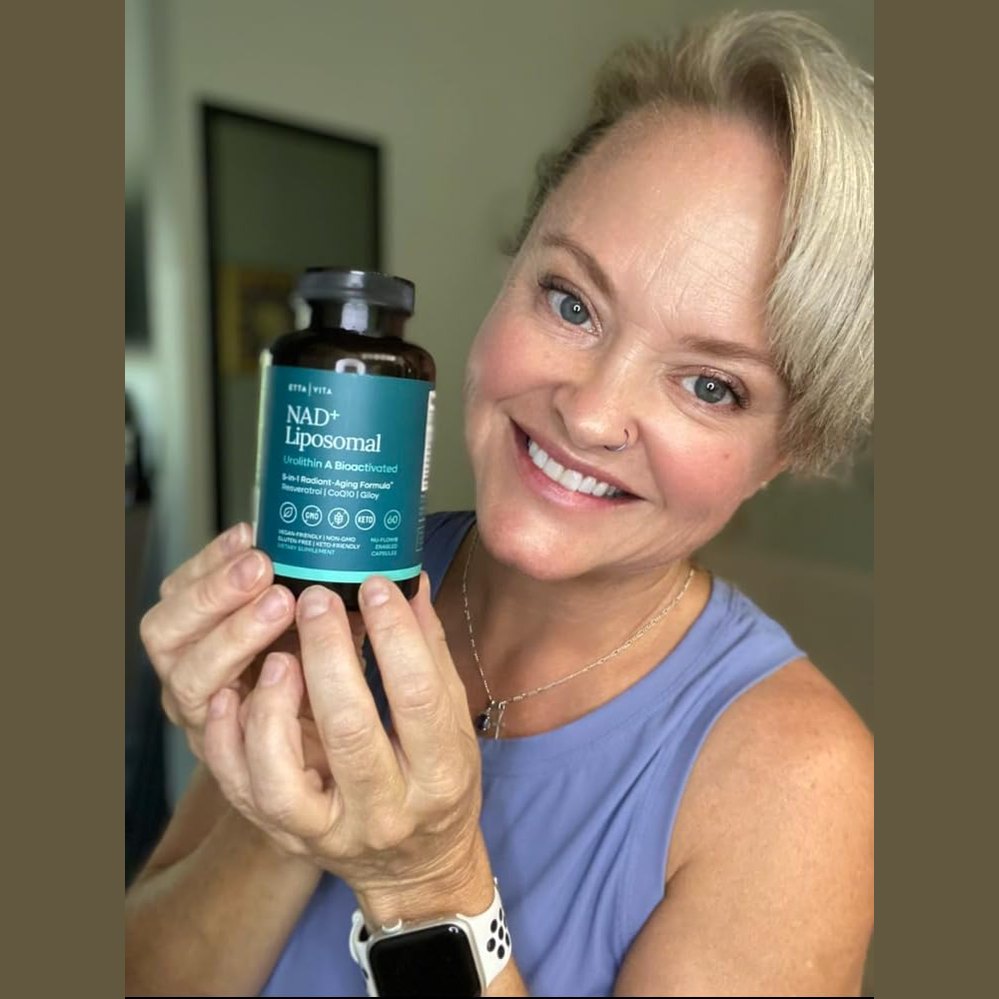 Liposomal NAD+ Supplement 500mg with Urolithin A, CoQ10, Resveratrol & Giloy (Made in USA), NAD Supplement for Cellular Energy, Cognitive, Anti-Aging & Detox Support - 3rd Party Tested Vegan, Non-GMO - Medaid International