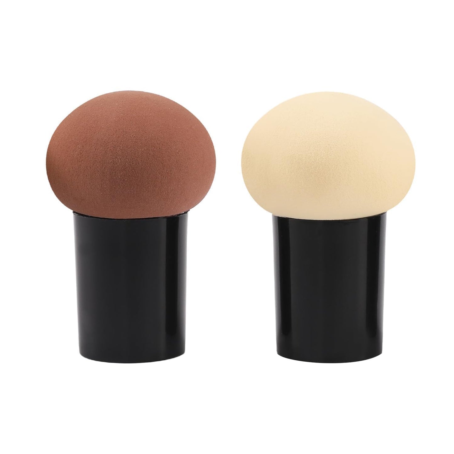 2PCS Mushroom Makeup Sponge, Makeup Brush Sponge with Handle Case, Dual-Ended Foundation Blender, Beauty Blender for Liquid Cream Powder, Professional Cosmetic Tool (White&Brown) - Medaid International