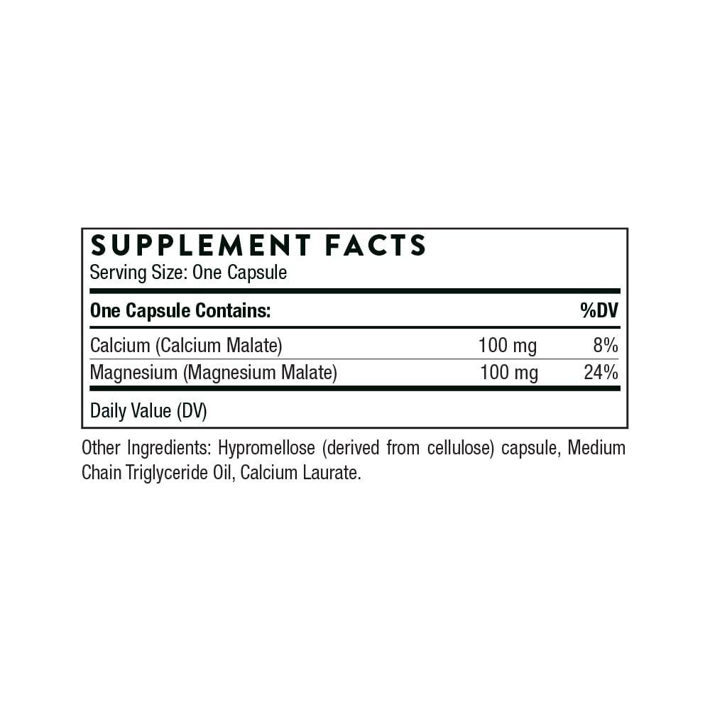 THORNE - Calcium-Magnesium Malate - Gluten-Free Supplement with Magnesium & Calcium Supports Bone Health & Muscle Fatigue* - 240 Capsules - Medaid International
