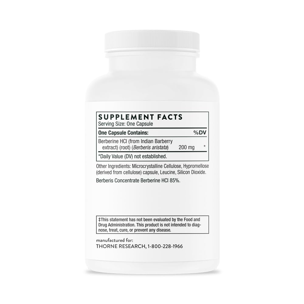 THORNE - Berberine - 200 mg (Formerly Berbercap) - Supports Heart Function, Immune System and Gut Health* - 60 Capsules - Medaid International