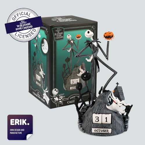 Grupo Erik - Perpetual Desk Calendar, Nightmare Before Christmas Theme, Ideal Home Office Accessory